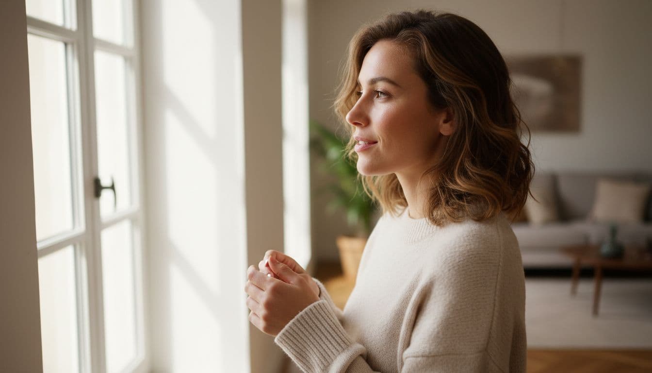 Person facing a bright window to avoid a backlit silhouette in their photo