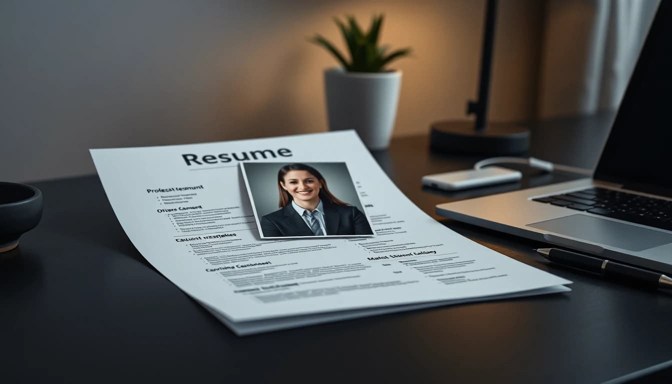 AI generated professional resume and CV headshot photo for job applications