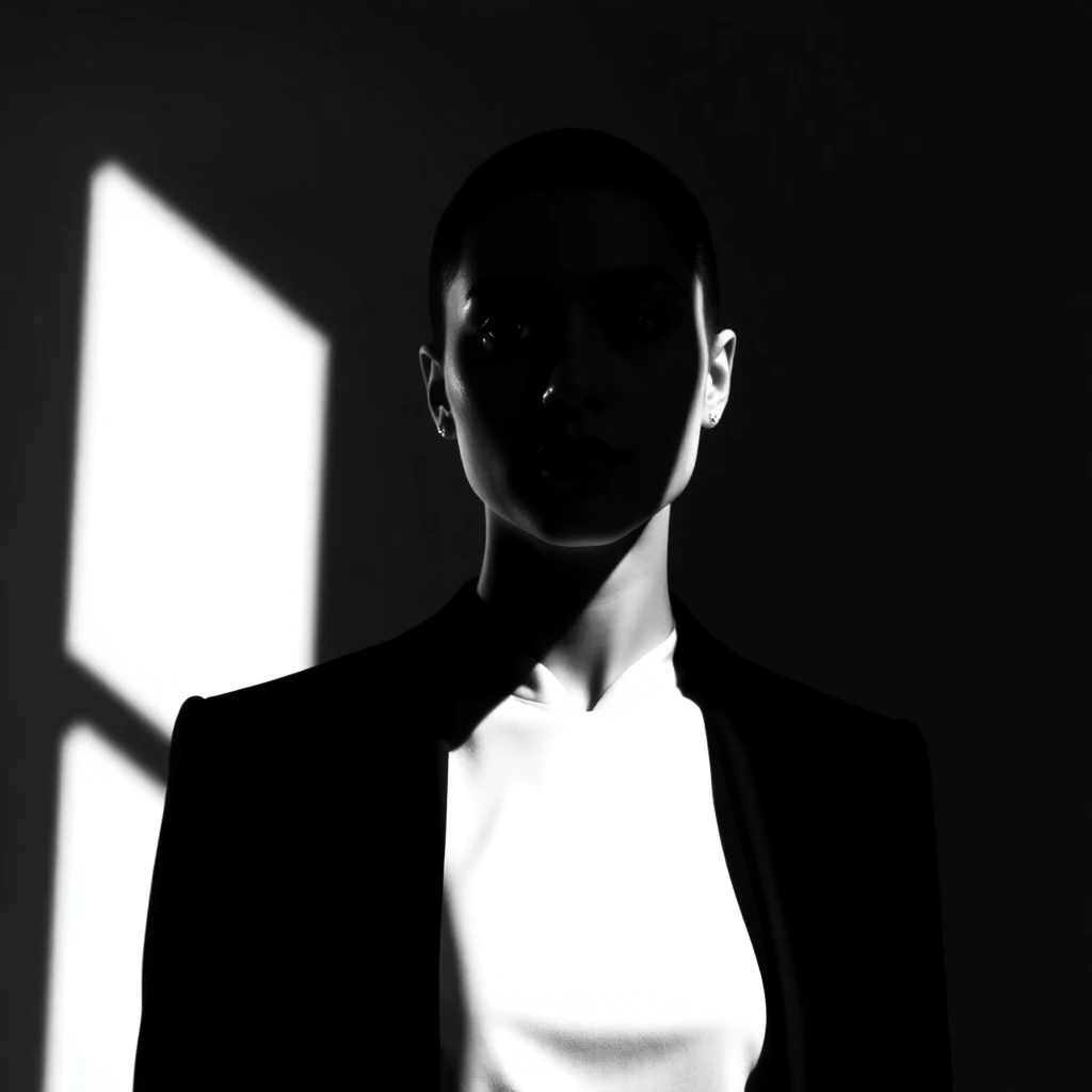 AI generated monochrome photo - SelfAI photo studio