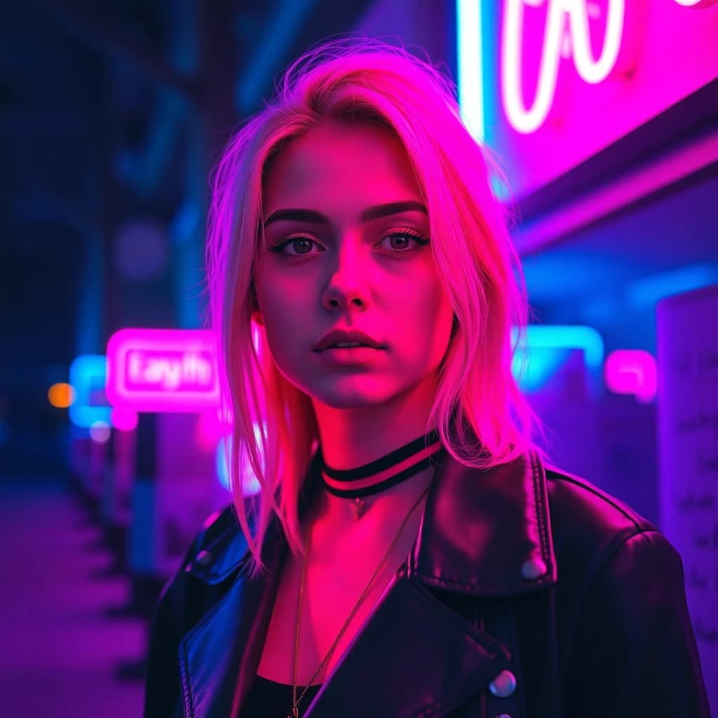 AI generated neon creative photo - SelfAI photo studio
